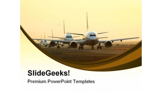 Airport Rush Travel PowerPoint Themes And PowerPoint Slides 0511
