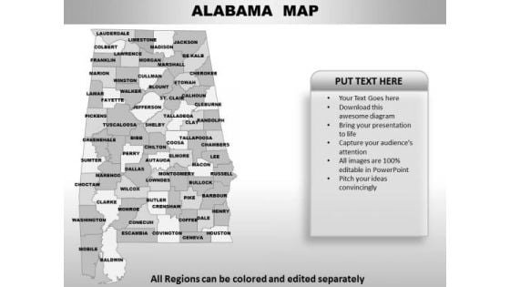 Alabama PowerPoint Maps Alabama PowerPoint Maps