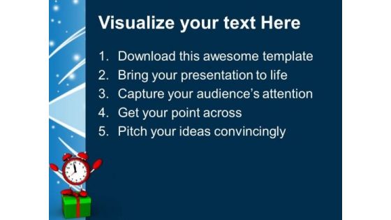 Alarm Clock On Gift Box Festival PowerPoint Templates Ppt Backgrounds For Slides 1212