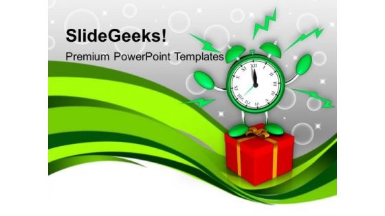 Alarm Clock With New Year Presents Holidays PowerPoint Templates Ppt Backgrounds For Slides 1112 Alarm Clock With New Year Presents Holidays PowerPoint Templates Ppt Backgrounds For Slides 1112