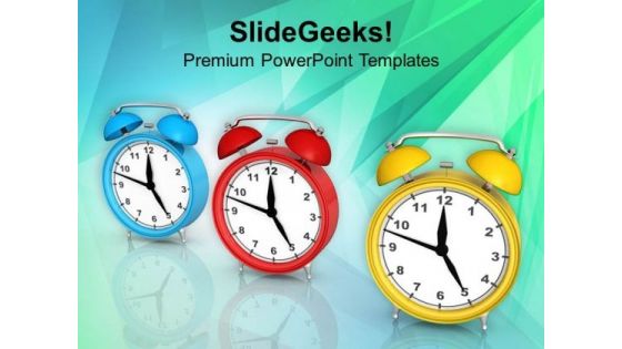 Alarm Clocks For Time Management PowerPoint Templates Ppt Backgrounds For Slides 0413