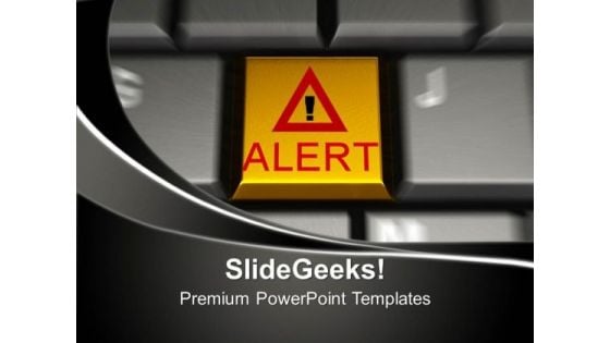 Alert On Computer Keyboard Security PowerPoint Templates Ppt Backgrounds For Slides 1212