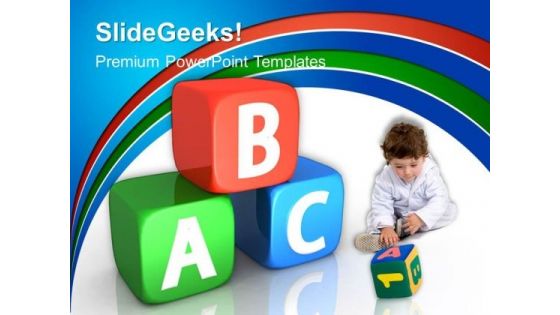 Alphabetic Cubes Education PowerPoint Templates And PowerPoint Themes 0412