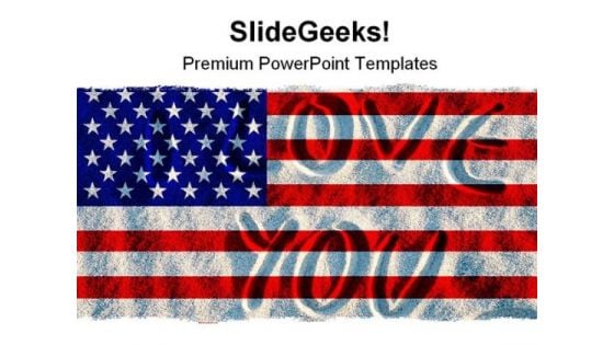 Ameri Flag Symbol PowerPoint Template 1110