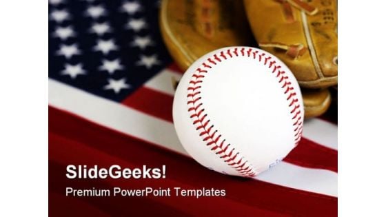 American Baseball Sports PowerPoint Template 1010