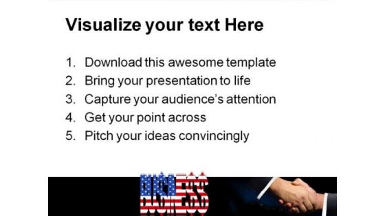American Business Handshake PowerPoint Themes And PowerPoint Slides 0411