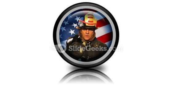 American Firefighter PowerPoint Icon Cc