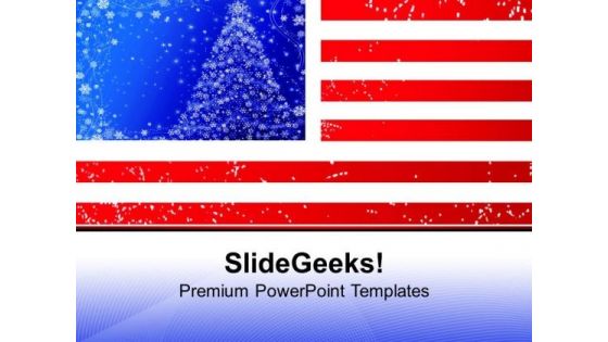 American Flag Christmas PowerPoint Templates Ppt Backgrounds For Slides 0113