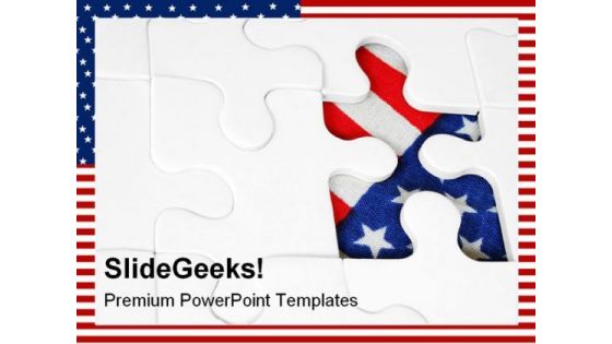 American Flag Jigsaw Shapes PowerPoint Templates And PowerPoint Backgrounds 0411