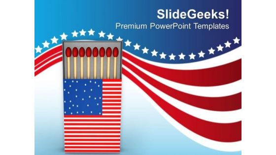 American Flag Matchbox PowerPoint Templates Ppt Backgrounds For Slides 0513