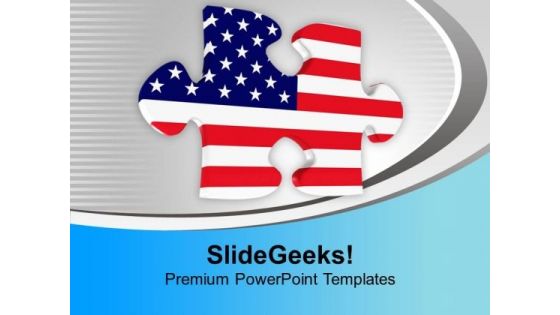 American Jigsaw Puzzle PowerPoint Templates Ppt Backgrounds For Slides 0113