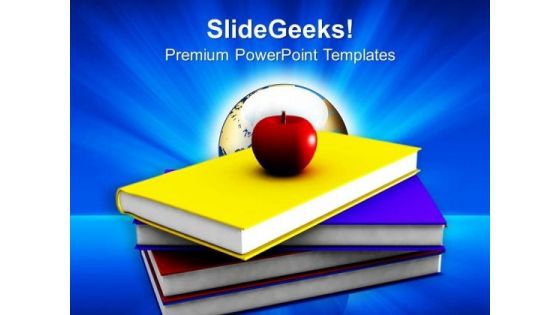An Apple With Books PowerPoint Templates Ppt Backgrounds For Slides 0213 An Apple With Books PowerPoint Templates Ppt Backgrounds For Slides 0213