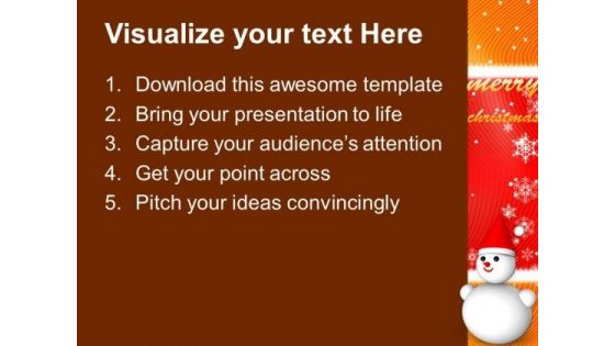 Analogy Of Snowman On Christmas Background PowerPoint Templates Ppt Backgrounds For Slides 1212