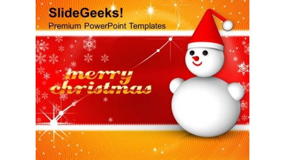 Analogy Of Snowman On Christmas Background PowerPoint Templates Ppt Backgrounds For Slides 1212