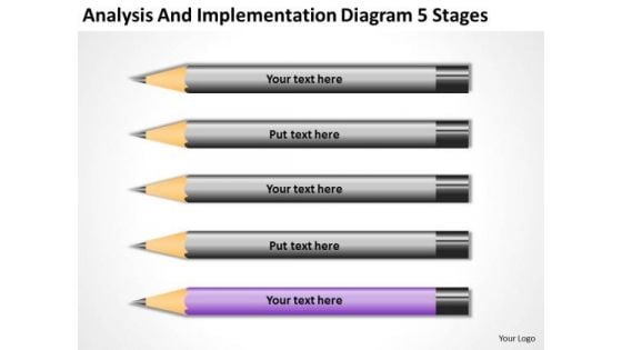 Analysis And Implementation Diagram 5 Stages Plans PowerPoint Slides