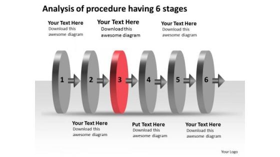 Analysis Of Procedure Having 6 Stages Support Flow Chart PowerPoint Templates