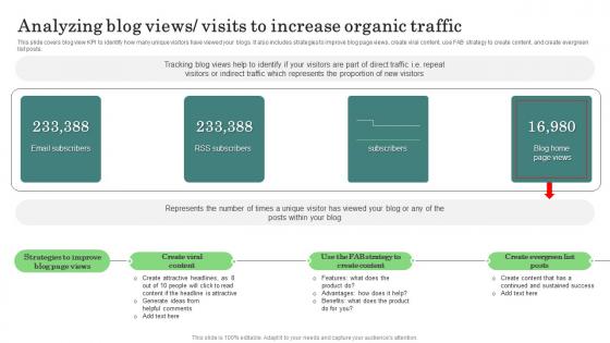 Analyzing Blog Views Visits Major Promotional Analytics Future Trends Slides Pdf