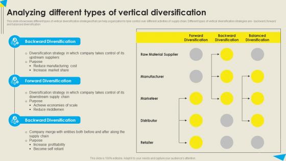 Analyzing Different Types Of Vertical Diversification Strategic Diversification Plan Themes PDF