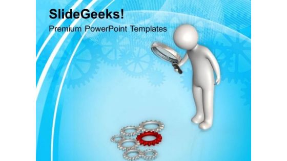 Analyzing Gear Mechanism PowerPoint Templates Ppt Backgrounds For Slides 0613