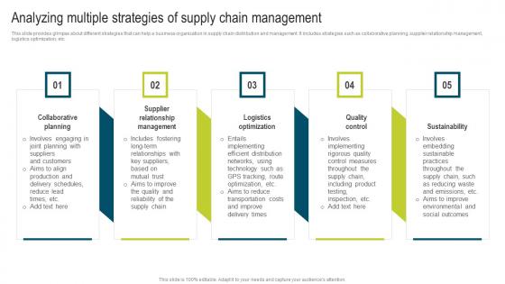 Analyzing Multiple Strategies Of Supply Developing Extensive Plan For Operational Slides Pdf