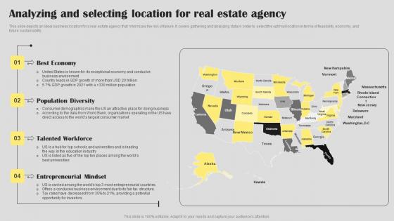 Analyzing Selecting Location Real Estate Agency Business Plan Go To Market Strategy Slides Pdf