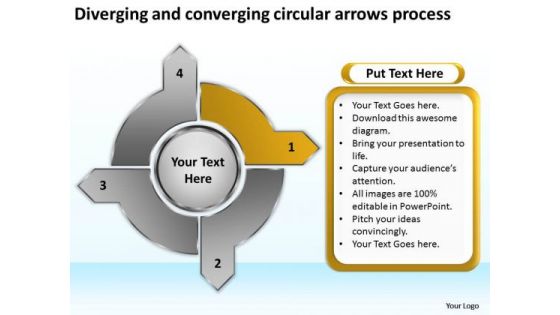 And Converging Circular Arrows Process Motion PowerPoint Templates