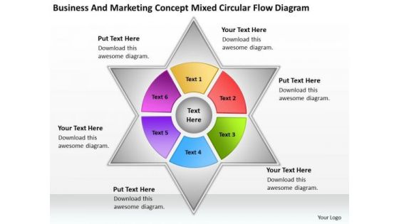 And Marketing Concept Mixed Circular Flow Diagram What Is Business Plan PowerPoint Templates