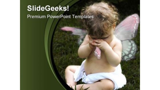 Angel Baby PowerPoint Template 0810