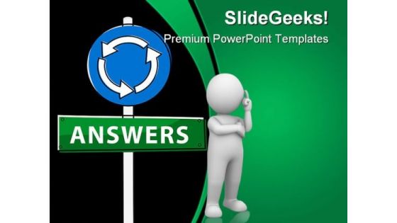 Answers Signpost Business PowerPoint Templates And PowerPoint Backgrounds 0511