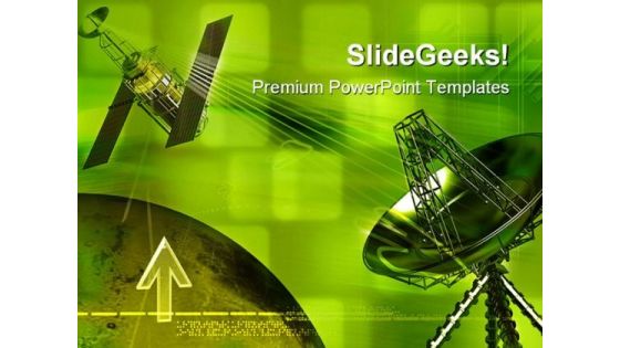 Antenna With Satellite Technology PowerPoint Templates And PowerPoint Backgrounds 0211