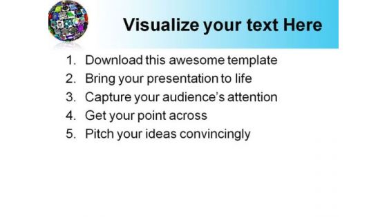 App Icons In A Sphere Communication PowerPoint Backgrounds And Templates 1210
