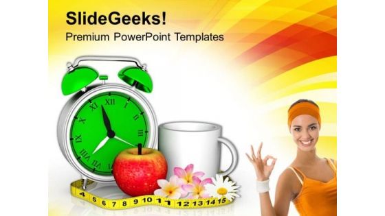 Apple And Coffee Measurement Health PowerPoint Templates Ppt Backgrounds For Slides 0413