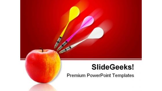 Apple And Darts Target Business PowerPoint Themes And PowerPoint Slides 0511