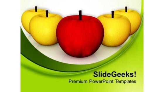 Apples Delicious Health Theme PowerPoint Templates Ppt Backgrounds For Slides 0413