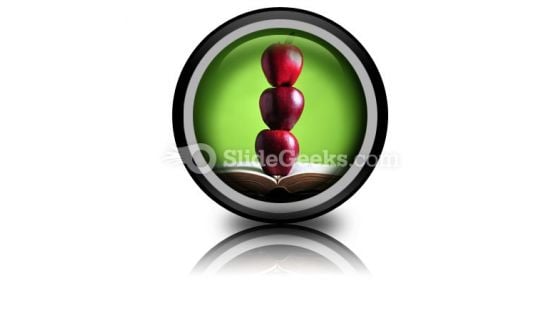 Apples On Book PowerPoint Icon Cc