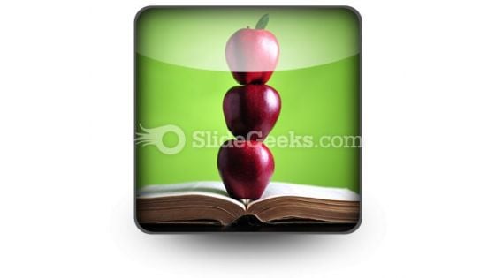 Apples On Book PowerPoint Icon S