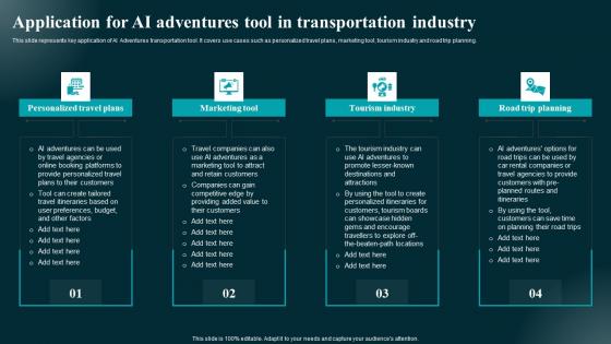 Application For AI Adventures Tool In Transportation Applications And Impact Pictures Pdf