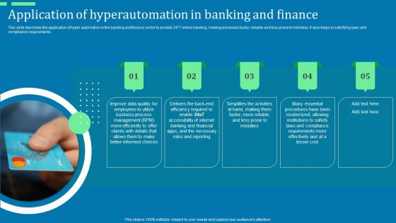 Application Of Hyperautomation In Banking And Finance Ppt Model Slides Pdf