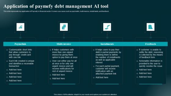 Application Of Paymefy Debt Management AI Tool Applications And Impact Sample Pdf