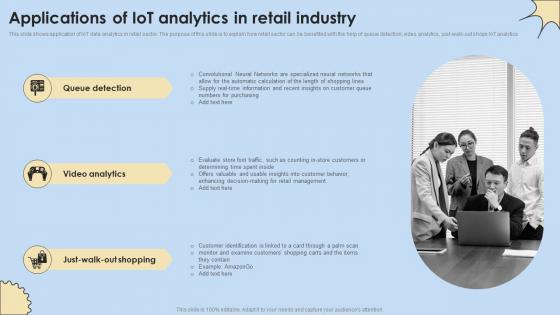 Applications Of IoT Analytics In Retail Industry Internet Of Things Analysis Graphics Pdf