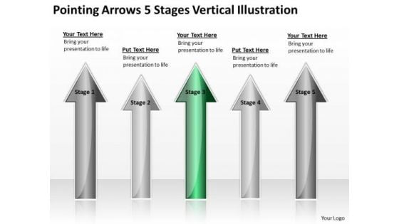 Applications Of Parallel Processing Arrow 5 Stages Vertical Illustration Ppt PowerPoint Slides