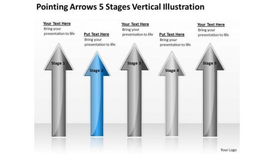 Applications Of Parallel Processing Arrows 5 Stages Vertical Illustration PowerPoint Slide