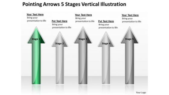 Applications Of Parallel Processing Arrows 5 Stages Vertical Illustration PowerPoint Slides