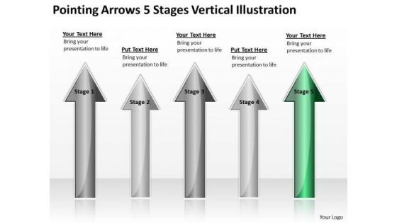 Applications Of Parallel Processing Arrows 5 Stages Vertical Illustration Ppt PowerPoint Slides