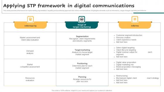Applying STP Framework In Digital Communications Successful Guide For Market Segmentation Themes Pdf Applying STP Framework In Digital Communications Successful Guide For Market Segmentation Themes Pdf