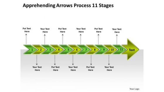 Apprehending Arrows Process 11 Stages Tech Support Business PowerPoint Slides