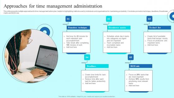 Approaches For Time Management Administration Clipart Pdf