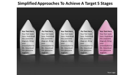 Approaches To Achieve Target 5 Stages Ppt Business Plan For Dummies PowerPoint Templates