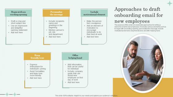 Approaches To Draft Onboarding Email For New Employees Information Pdf