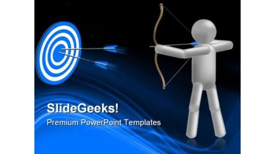 Archery With Target Success PowerPoint Templates And PowerPoint Backgrounds 0511 Archery With Target Success PowerPoint Templates And PowerPoint Backgrounds 0511